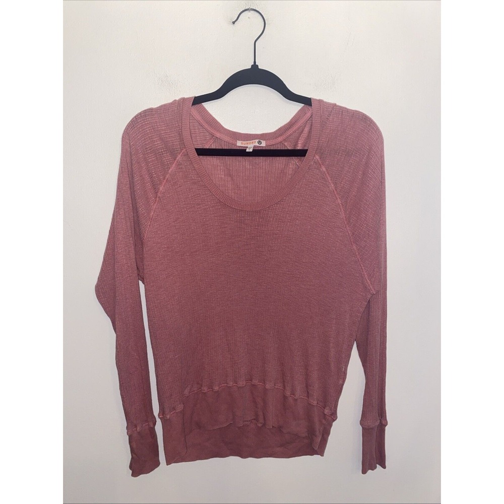 Anthropologie Sundry Oversized Pink Thermal Top Women's Size 1
